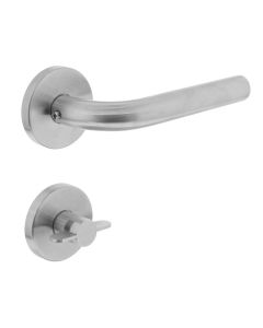 INTERSTEEL Deurkruk recht op rond rozet met WC8mm RVS