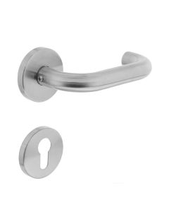 INTERSTEEL Deurkruk Rond op rond rozet met profielcilindergat plaatjes RVS