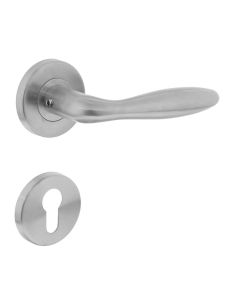 INTERSTEEL Deurkruk Jupiter op rond rozet met profielcilindergat plaatjes RVS