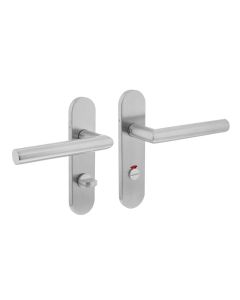 INTERSTEEL Deurkruk Hoek90° basic op ovaal schild verdekt 170x40mm WC63/8mm rvs geborsteld