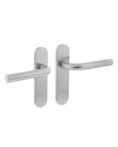 INTERSTEEL Deurkruk Recht basic op ovaal schild verdekt 170x40mm blind rvs geborsteld