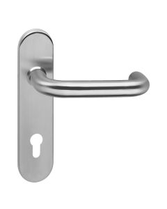 INTERSTEEL Deurkruk Rond op kortschild profielcilindergat 72mm RVS