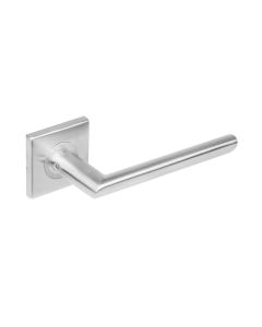 INTERSTEEL Deurkruk 1273 ovaal Hoek 90°op rozet vierkant dubbel geveerd RVS