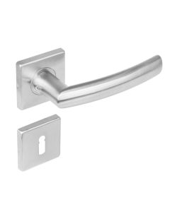 INTERSTEEL Deurkruk 1248 Blok op rozet vierkant met sleutelgat plaatjes RVS