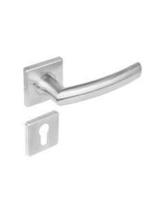 INTERSTEEL Deurkruk 1248 Blok op rozet vierkant met profielcilindergat plaatjes RVS