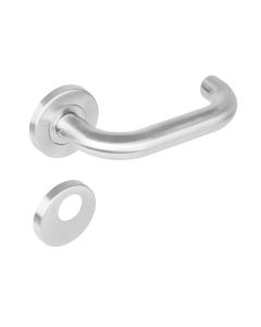 INTERSTEEL Deurkruk 1271 Rond op rond rozet staal met 7mm nok met RC plaatjes RVS