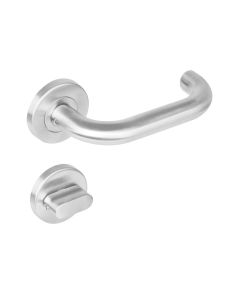 INTERSTEEL Deurkruk 1271 Rond op rond rozet staal met 7mm nok met WC 7mm RVS