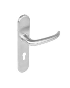 INTERSTEEL Deurkruk 1294 Sabel op verdekt schild profielcilindergat 72mm met nokken 7mm RVS EN1906/4