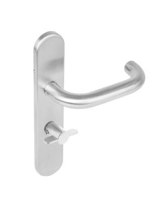 INTERSTEEL Deurkruk 1295 Rond op verdekt schild WC72/8mm met nokken 7mm RVS EN1906/4