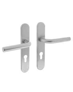 INTERSTEEL Deurkruk 1296 Recht op verdekt schild profielcilindergat 72mm met nokken 7mm RVS EN1906/4