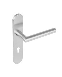 INTERSTEEL Gatdeel rechts 1297 Hoek 90°op verdekt schild profielcilindergat 72mm met nokken 7mm RVS EN1906/4