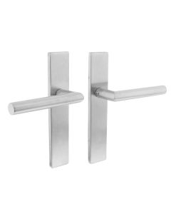 INTERSTEEL Deurkruk 1307 Hoek 90°op verdekt schild recht1307 hoek blind met nokken 7mm RVS EN1906/4