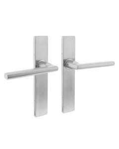 INTERSTEEL Deurkruk 1317 Hoek 90°plat op verdekt schild recht1317 hoek blind met nokken 7mm RVS EN1906/4