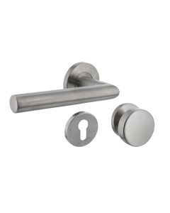 INTERSTEEL Wisselgarnituur links recht Hoek 90°op rozet RVS EN1906/4