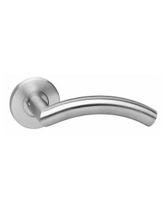 INTERSTEEL Deurkruk Lisa/hoek 90°op rond rozet 55mm plus 7mm nokken RVS EN1906/4