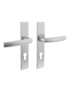 INTERSTEEL Deurkruk 1327 Blok op verdekt schild rechthoek profielcilinder 72mm met nokken 7mm RVS EN1906/4