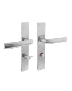 INTERSTEEL Deurkruk 1327 Blok op verdekt schild rechthoek WC 72/8 met nokken 7mm RVS EN1906/4