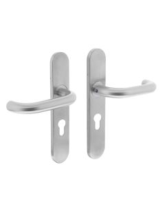 INTERSTEEL Deurkruk rond op verdekt schild profielcilindergat 55mm met nokken 7mm EN1906 groot krukgat