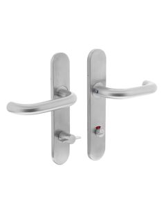 INTERSTEEL Deurkruk rond op verdekt schild WC72/8mm met nokken 7mm EN1906 groot krukgat