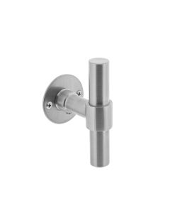 INTERSTEEL Gatdeel T-model recht + ronde platte rozet 50x2mm rvs geborsteld