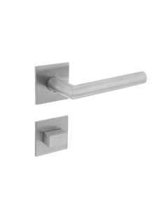 INTERSTEEL Deurkruk Hoek 90° vastdraaibaar geveerd op vierkante magneet rozet met WC7mm RVS