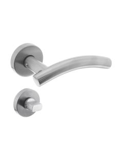 INTERSTEEL Deurkruk Gebogen met geveerde rozet met WC8mm ATP RVS