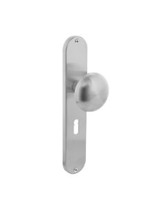 INTERSTEEL Knoplangschild ovaal 220x41mm sleutelgat 56mm RVS