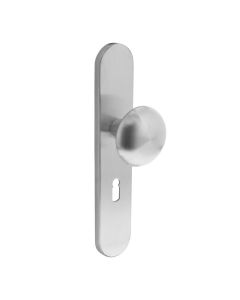 INTERSTEEL Knopschild verdekt 220x42mm sleutelgat 56mm RVS