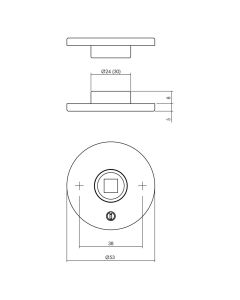 INTERSTEEL Rozet rond plat verdekt ø52x5mm met veerconstructie RVS