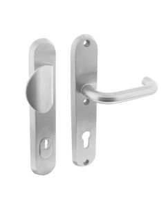 INTERSTEEL SKG3 Veiligheidsschilden geveerd greep/kruk profielcilindergat 92mm met kerntrek beveiliging RVS
