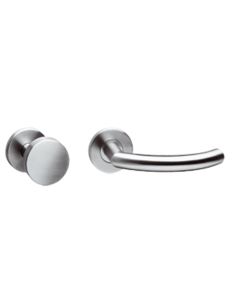 INTERSTEEL Knop/kruk garnituur rechts half rond/90°met profielcilindergat plaatje
