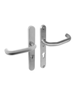 INTERSTEEL SKG3 smalschilden met kruk/kruk verkropt profielcilindergat 72mm met kerntrek beveiliging RVS