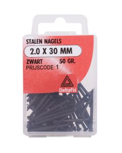 003715 Stalen nagels 2.0 x 30 mm zwart