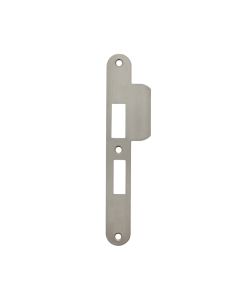 INTERSTEEL Sluitplaat 192x25x1,5mm tbv 55pc SKG sluitkom 950803, afgerond met korte lip, DIN links rvs