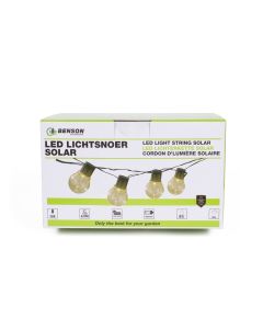 012878 LED deco lichtsnoer 10 dlg 6 mtr IP44 solar 100 mAh