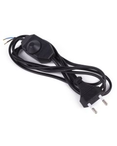 012942 Stroomsnoer + stekker + vloerdimmer 2 mtr zwart