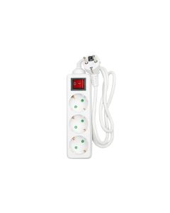 013733 Stekkerdoos 3-voudig + RA + schakelaar 1 mtr
