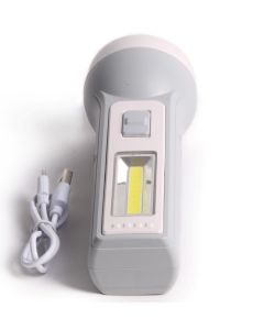 013816 Zaklamp 1W LED + 1W COB oplaadbaar grijs