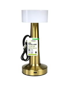 014451 LED tafellamp oplaadbaar dimbaar touch goud display