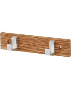 Hermeta HANDDOEKREK 2-HAAKS HOUT - ALUMINIUM (0652-36)