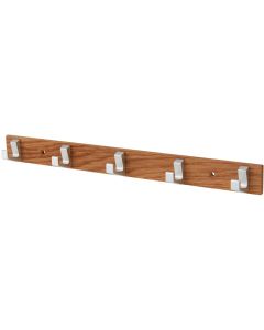 Hermeta HANDDOEKREK 5-HAAKS HOUT - ALUMINIUM (0655-36)