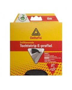 TOCHTSTRIP E-PROFIEL EPDM  ZWART