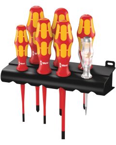 Wera 160 IS/7 SCHROEVENDRAAIERSET KRAFTFORM PLUS SERIE 100 + SPANNINGSZOEKER + HOUDER. MET GEREDUCEERDE K