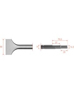 Rotec 6-kant Spadebeitel 80x300mm 6-kant ø19,0 / ø16,5x35