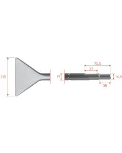 Rotec 6-kant Schopbeitel 115x400mm 6-kant ø19,0 / ø16,5x35