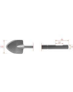 Rotec 6-kant Schopbeitel 135x400mm 6-kant ø19,0 met uitsparing