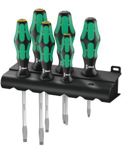 Wera 334/355 SK/6 SCHROEVENDRAAIERSET KRAFTFORM PLUS LASERTIP + HOUDER, 6 -DELIG