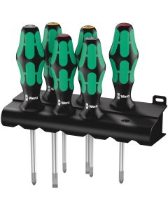 Wera 335/350/355/6 SCHROEVENDRAAIERSET KRAFTFORM PLUS LASERTIP + HOUDER, 6 -DELIG