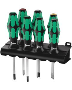 Wera 335/350/367/7 SCHROEVENDRAAISERSET KRAFTFORM PLUS LASERTIP + HOUDER, 7 -DELIG