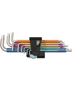 Wera 3950/9 HEX-PLUS MULTICOLOUR STAINLESS 1 STIFTSLEUTELSET, METRISCH, RVS, 9-DELIG